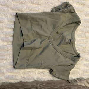 Garage Green Fitted Ribbed T-Shirt